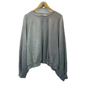 Anthropologie Daily Practice‎ Crewneck Sweatshirt Sz 2X Heather Gray Lounge Soft